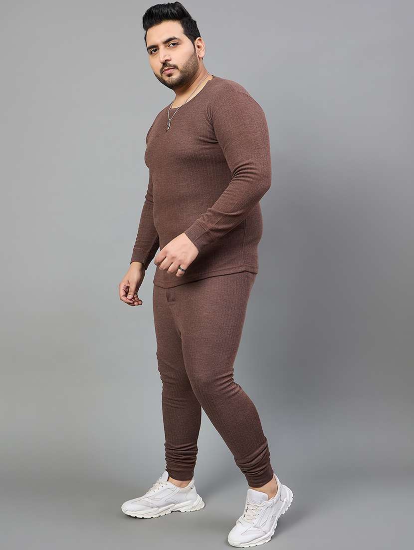 men solid full sleeve full length thermal set - 22239129 -  Standard Image - 1