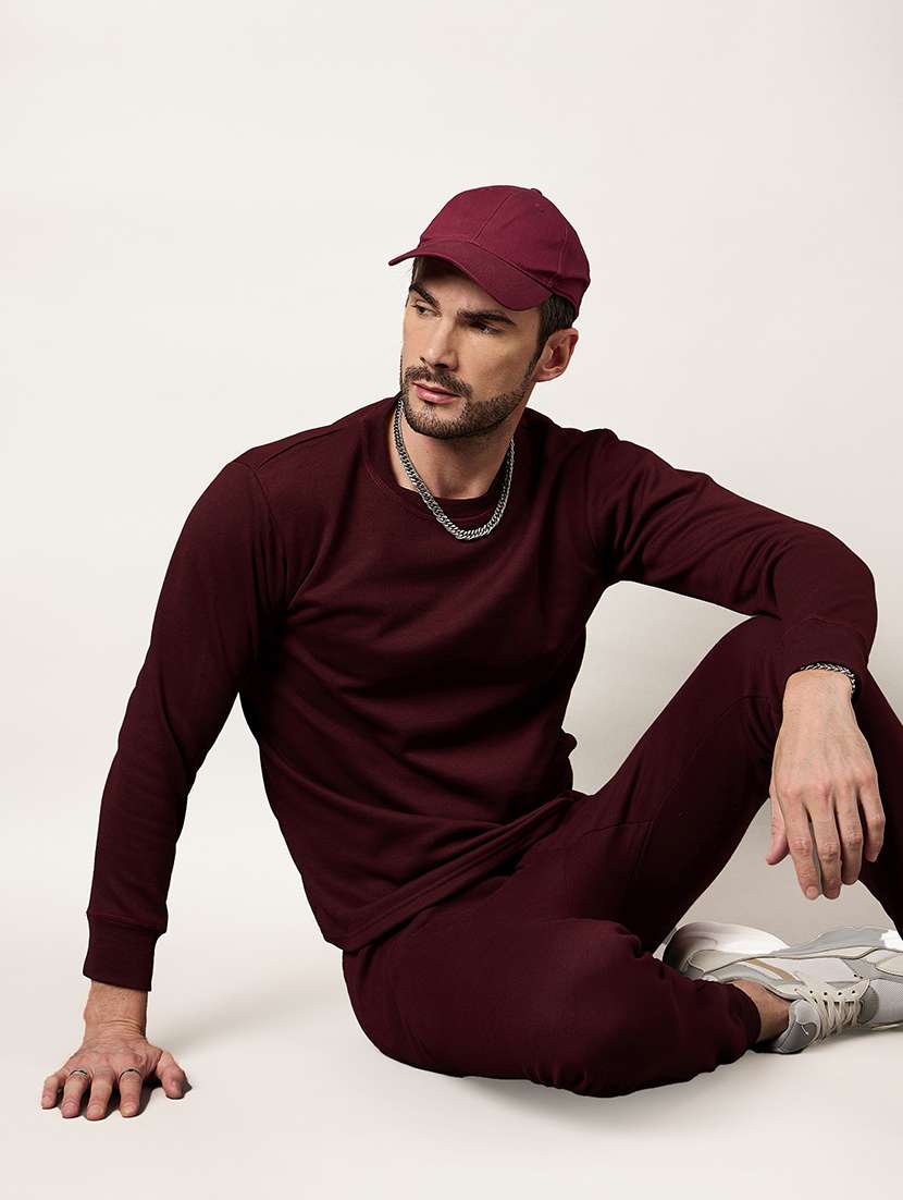 men solid round neck full length thermal set - 22239139 -  Standard Image - 1