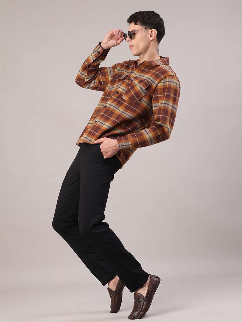 men checkered long sleeve regular fit shacket - 22239145 -  Standard Image - 4