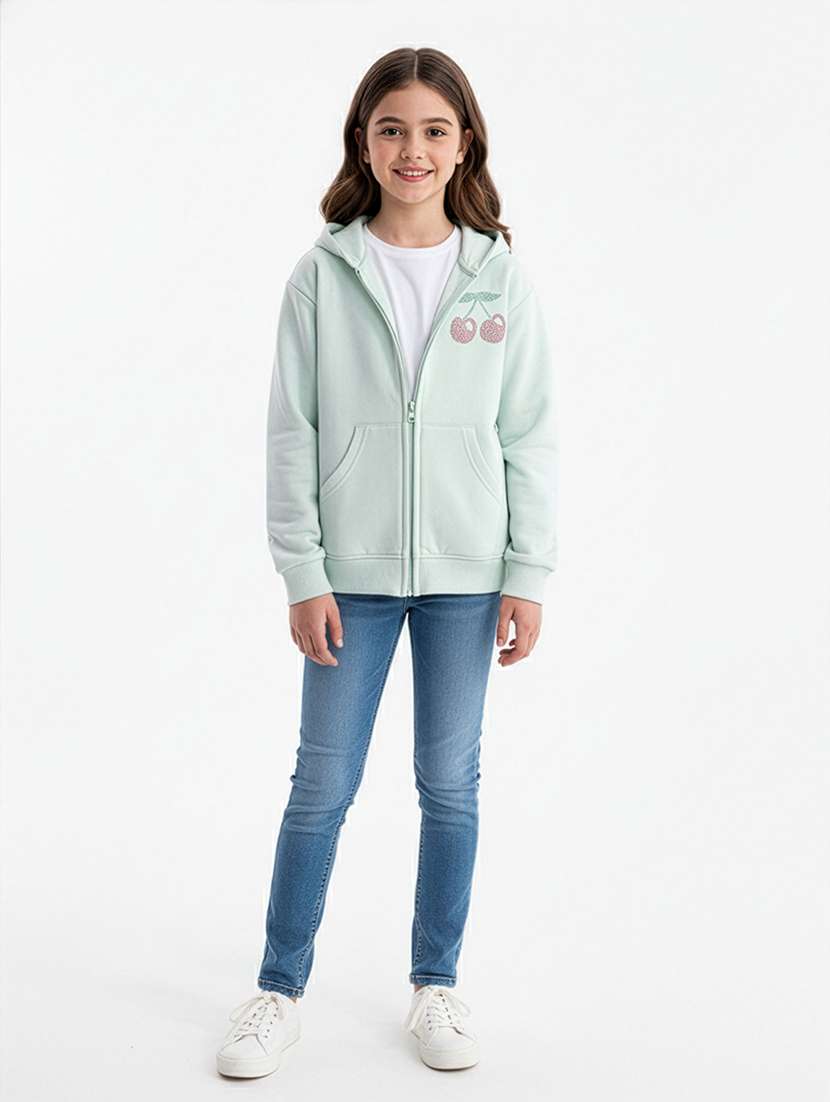 girls long sleeve hooded sweatshirt - 22239149 -  Standard Image - 4