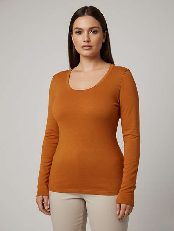 women solid long sleeve pullover - 22239202 -  Standard Image - 1