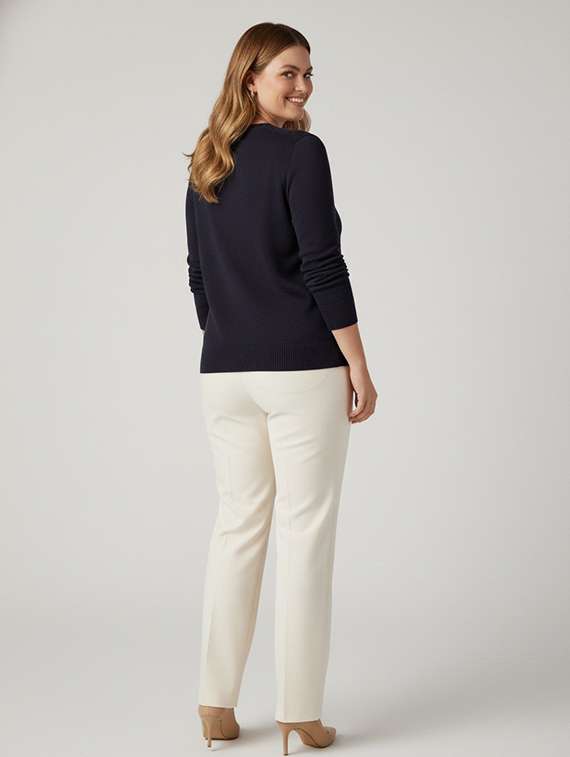 women solid long sleeve pullover - 22239218 -  Standard Image - 4