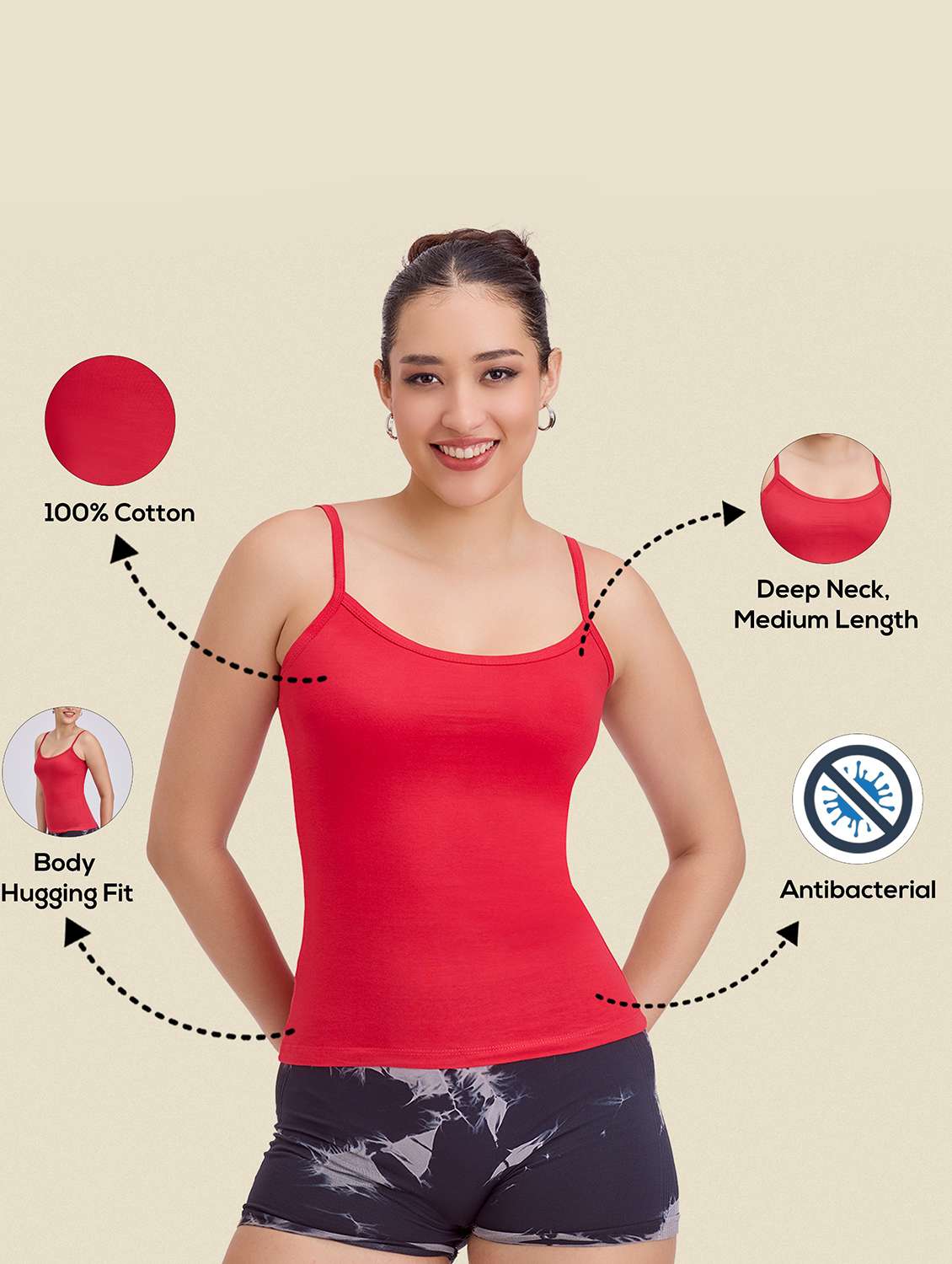 women solid sleeveless camisole - 22239286 -  Standard Image - 4