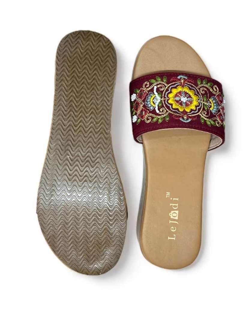 women embroidered slip on platform wedges - 22239315 -  Standard Image - 4