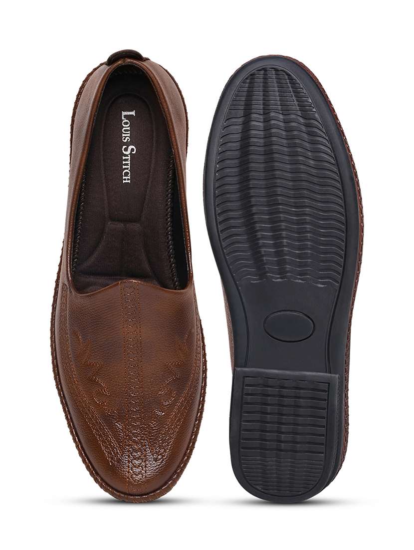 men tan slip on mojari - 22239351 -  Standard Image - 4