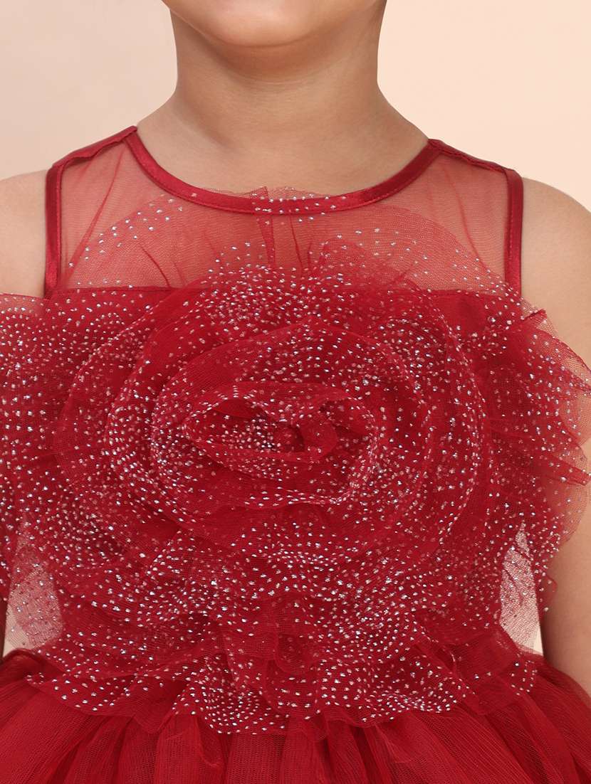 girls solid sleeveless fit and flared maxi dress - 22239528 -  Standard Image - 4