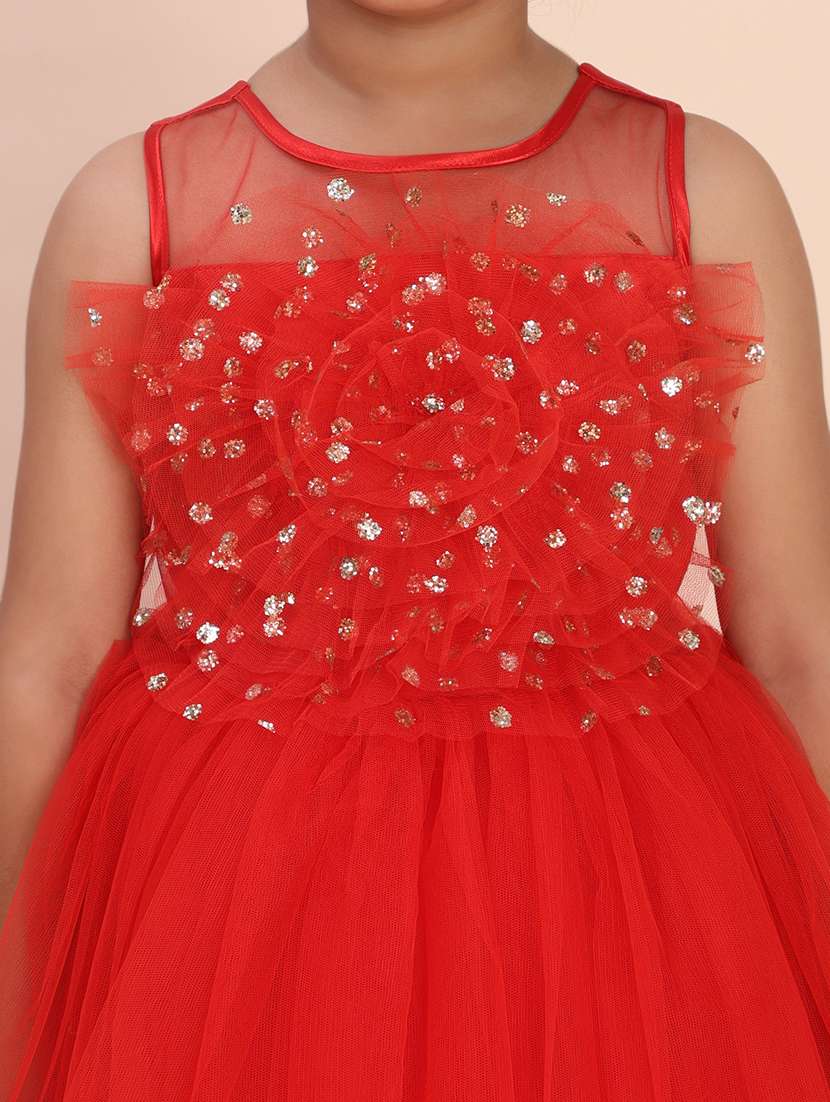 girls solid sleeveless fit and flared maxi dress - 22239529 -  Standard Image - 4