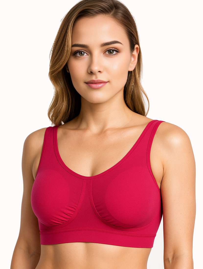 women solid full coverage sports bra