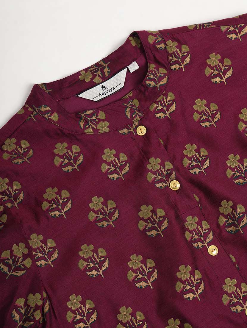 women printed three quarter sleeve flared kurta - 22239708 -  Standard Image - 6