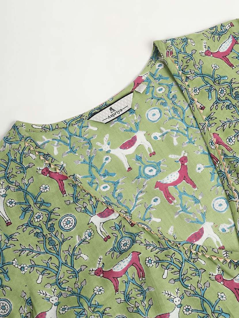 women printed three quarter sleeve kurta pant with dupatta set - 22239808 -  Standard Image - 4