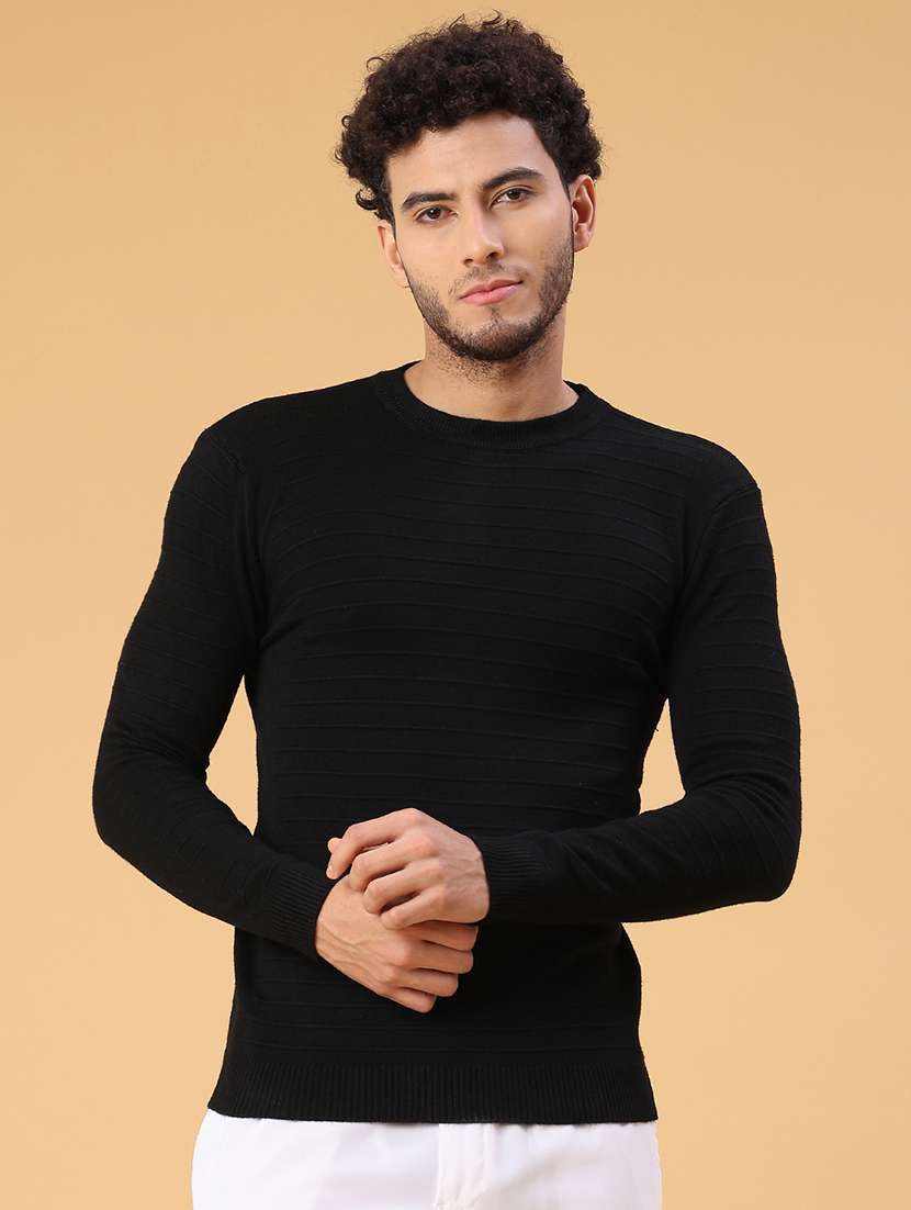 men self design long sleeve regular fit pullover  - 22240218 -  Standard Image - 1