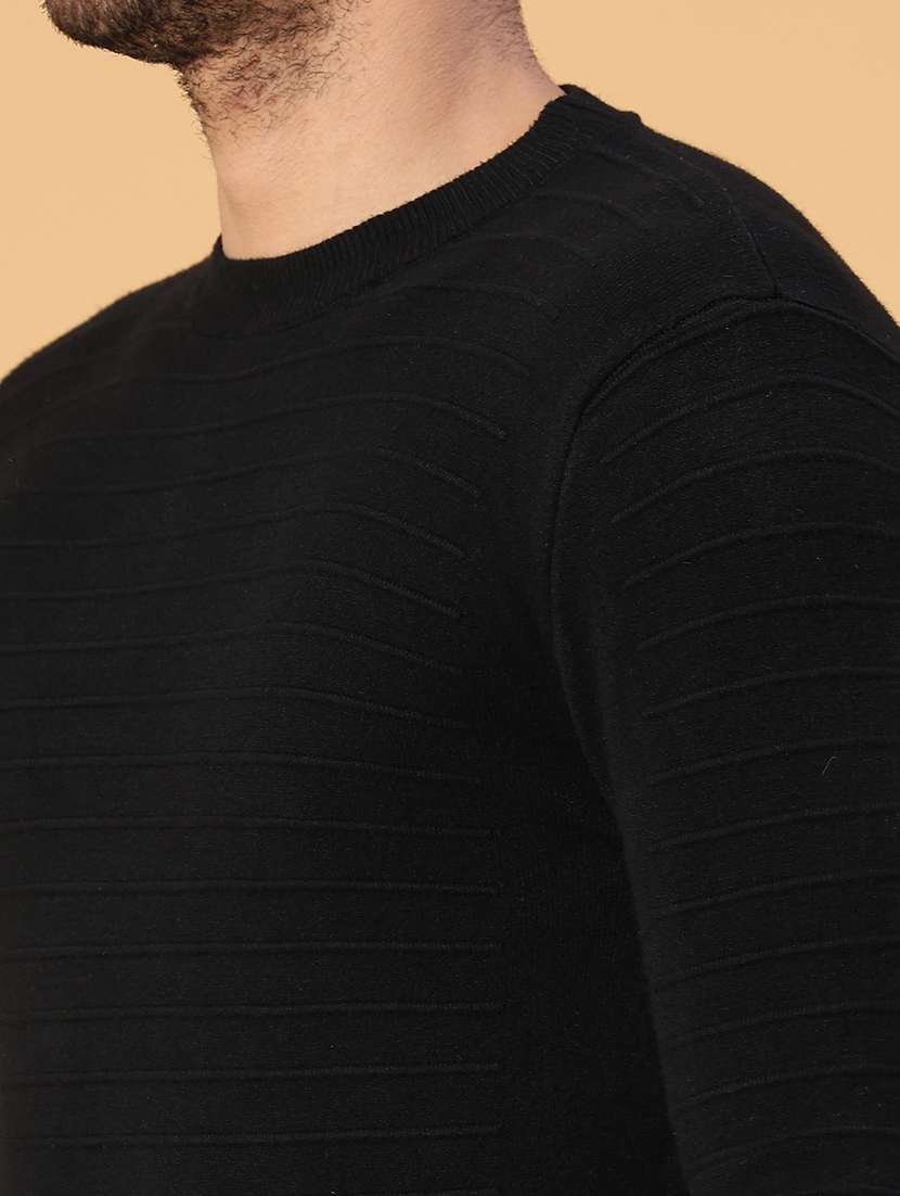 men self design long sleeve regular fit pullover  - 22240218 -  Standard Image - 4