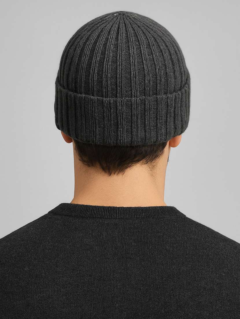 men solid ribbed knit winter beanie cap - 22240397 -  Standard Image - 1