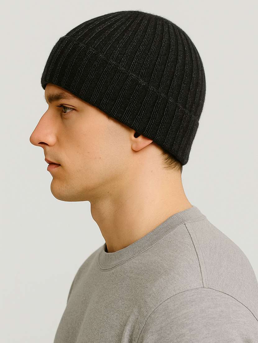 men solid ribbed knit winter beanie cap - 22240399 -  Standard Image - 1