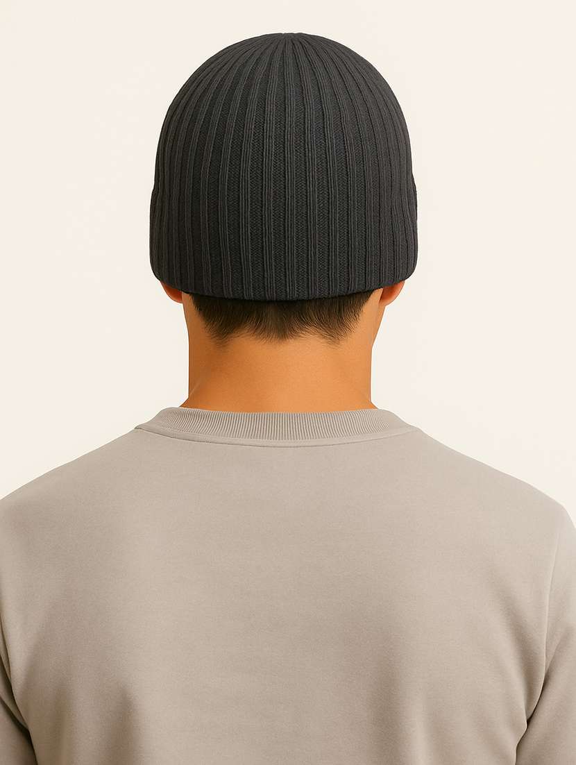 men solid ribbed knit winter beanie cap - 22240400 -  Standard Image - 1