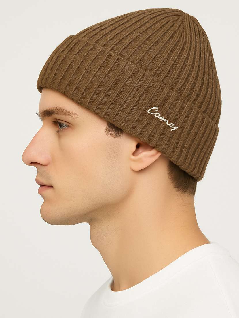 men solid ribbed knit winter beanie cap - 22240402 -  Standard Image - 1