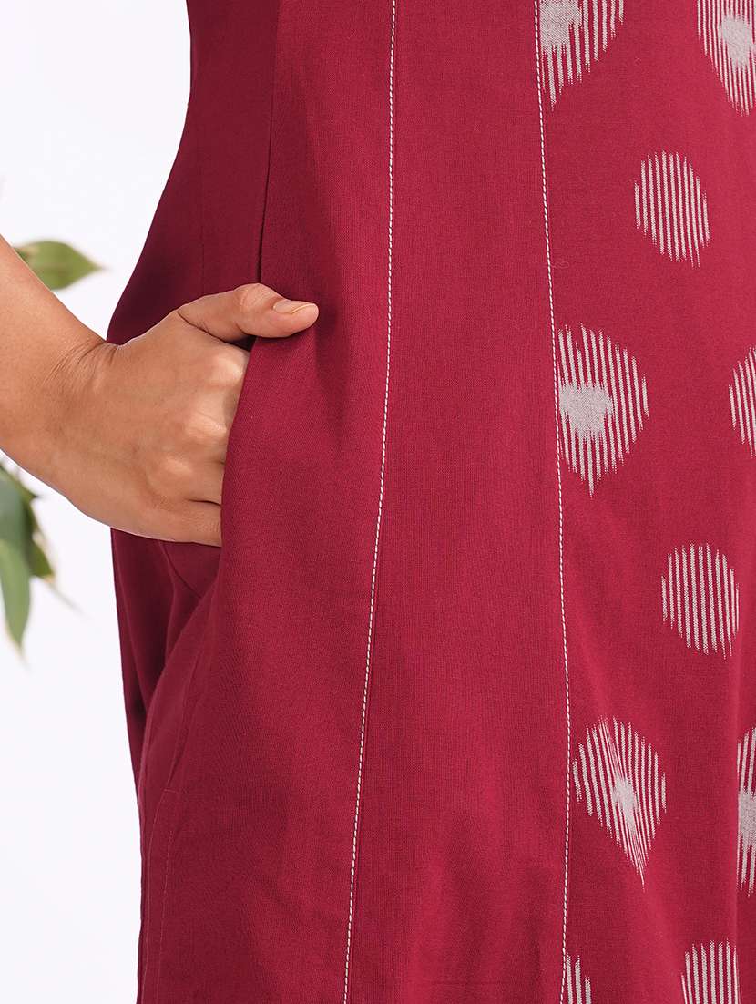 women self design three quarter sleeve a-line kurta - 22240414 -  Standard Image - 4