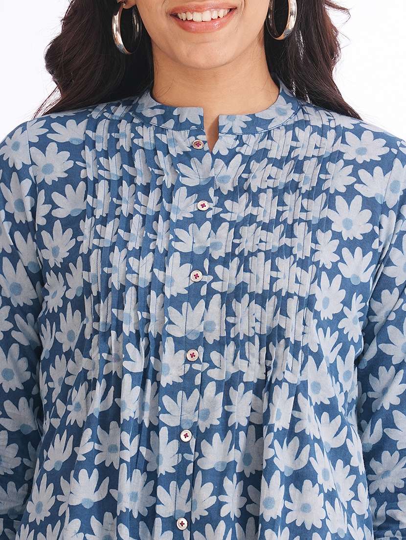 women printed three quarter sleeve a-line kurti - 22240430 -  Standard Image - 4