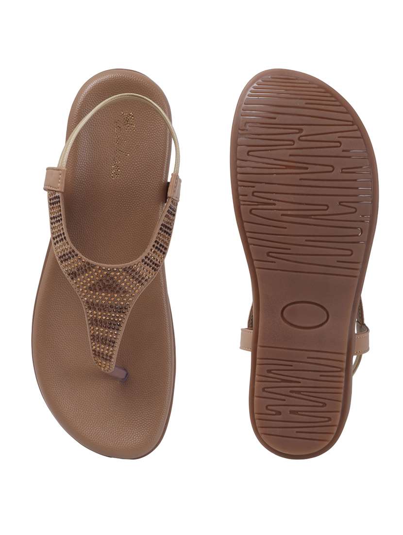 women t-strap embellished flat sandal - 22240497 -  Standard Image - 4