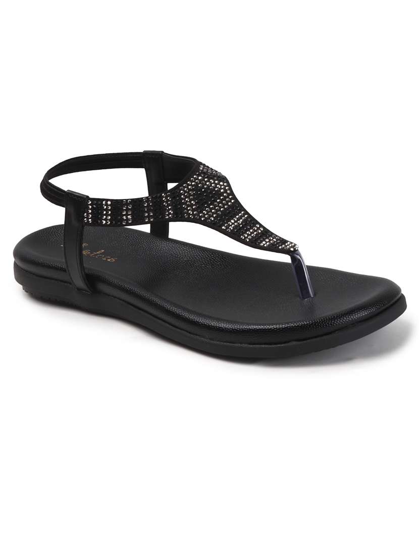 women t-strap embellished flat sandal - 22240498 -  Standard Image - 4
