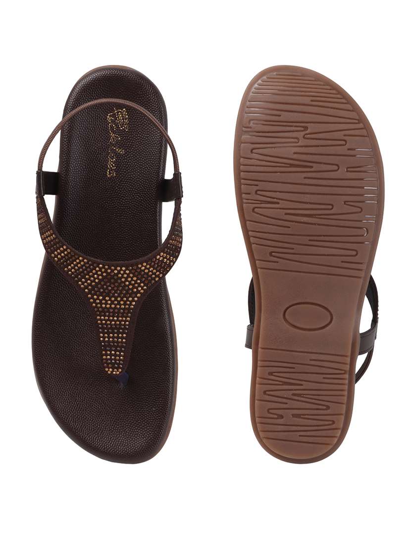 women t-strap embellished flat sandal - 22240499 -  Standard Image - 4
