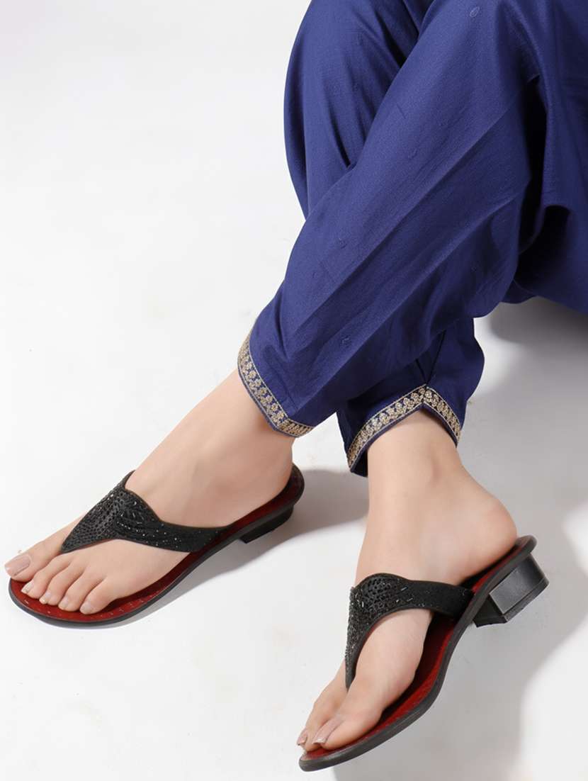 women embellished slip on sandal - 22240501 -  Standard Image - 1