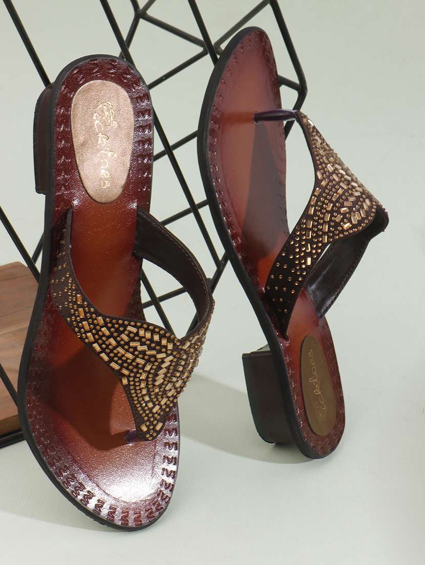 women embellished slip on sandal