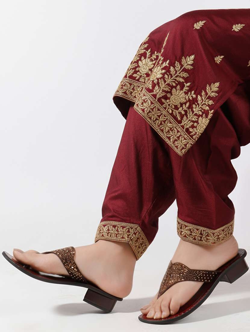 women embellished slip on sandal - 22240502 -  Standard Image - 1