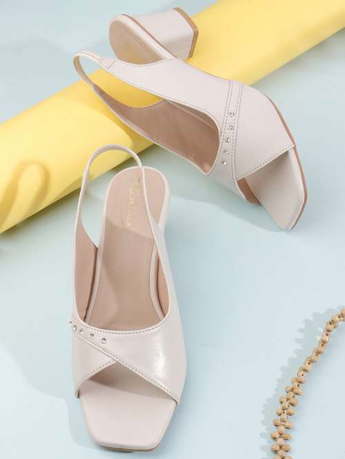 women solid back strap block heel sandal - 22240506 -  Standard Image - 0