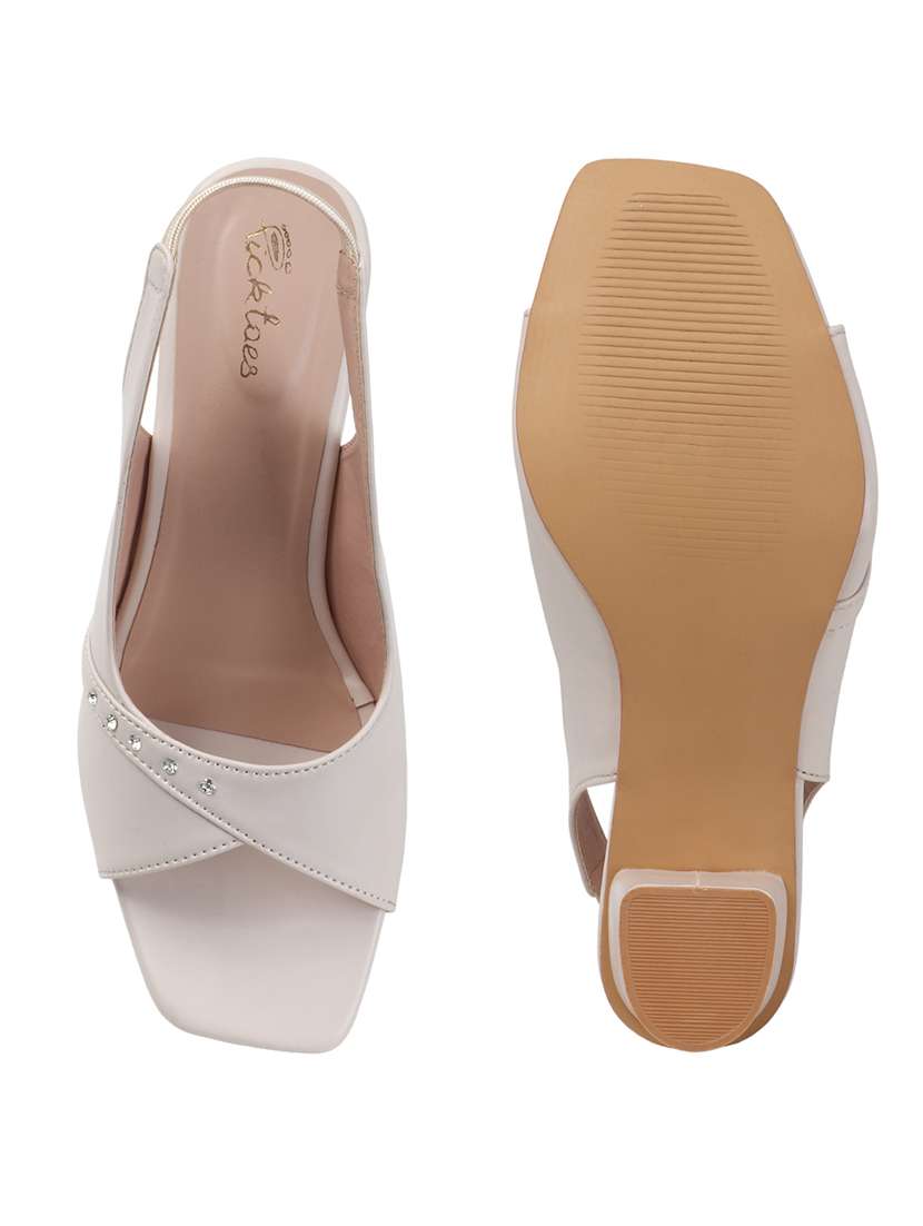 women solid back strap block heel sandal - 22240506 -  Standard Image - 4