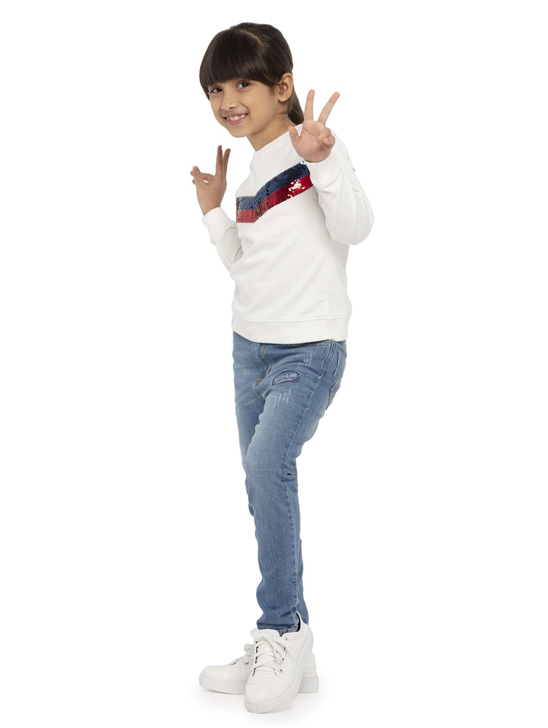 girls emebllished long sleeve sweatshirt - 22240521 -  Standard Image - 4