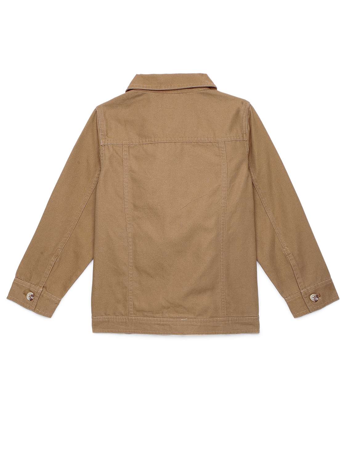 boys solid collared long sleeve shacket - 22240532 -  Standard Image - 1
