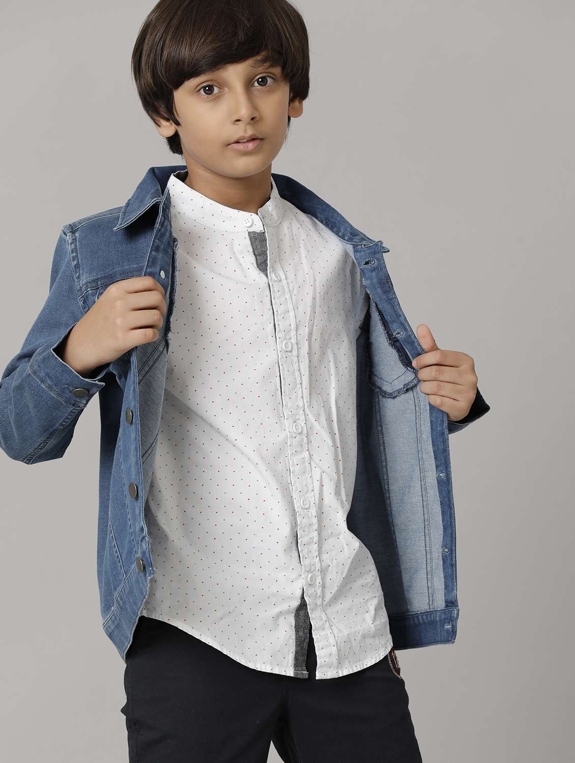 boys printed long sleeve regular denim jacket - 22240538 -  Standard Image - 1