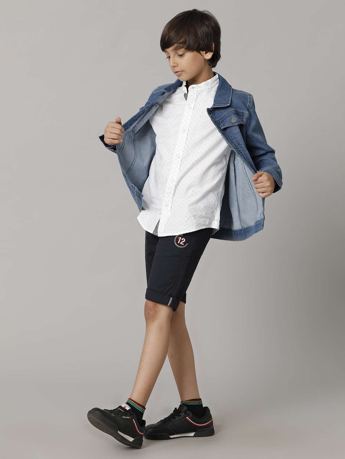 boys printed long sleeve regular denim jacket - 22240538 -  Standard Image - 4
