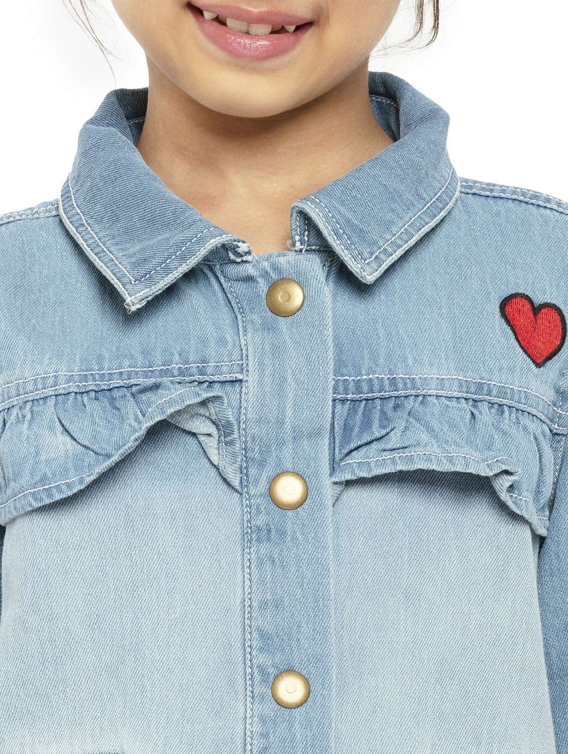 girls long sleeve regular denim jacket - 22240556 -  Standard Image - 4