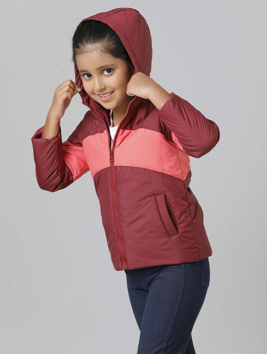 girls long sleeve hooded quilted jacket - 22240565 -  Standard Image - 1