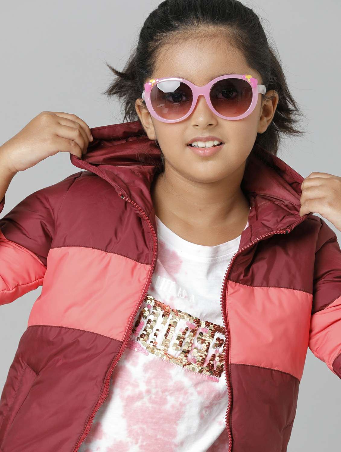 girls long sleeve hooded quilted jacket - 22240565 -  Standard Image - 4
