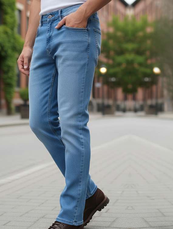 men washed mid rise slim fit jeans - 22240634 -  Standard Image - 1