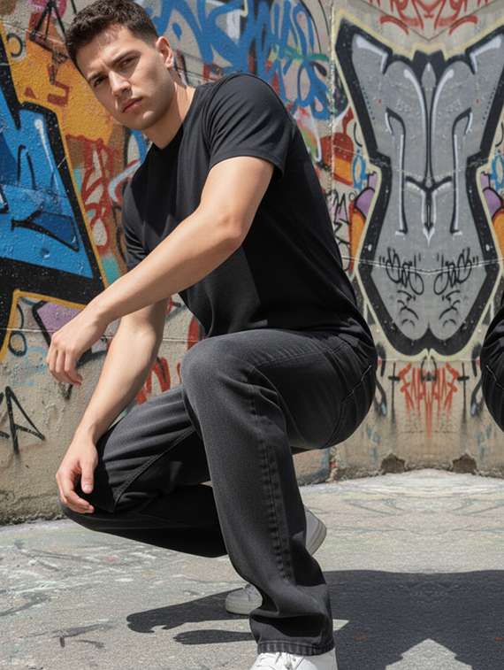 men washed mid rise relaxed fit jeans - 22240636 -  Standard Image - 4