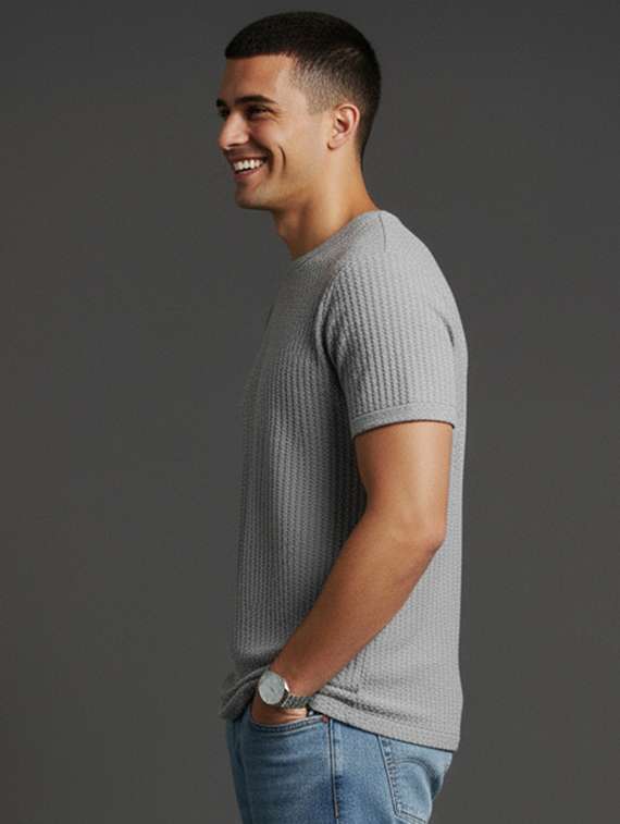 men self design short sleeve regular fit t-shirt - 22240641 -  Standard Image - 1