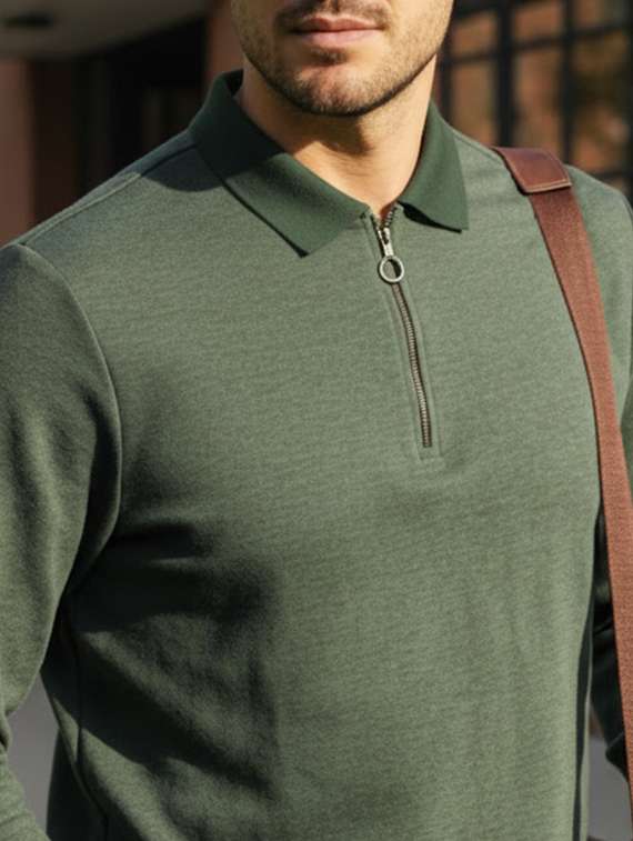 men textured long sleeve regular fit t-shirt - 22240651 -  Standard Image - 4