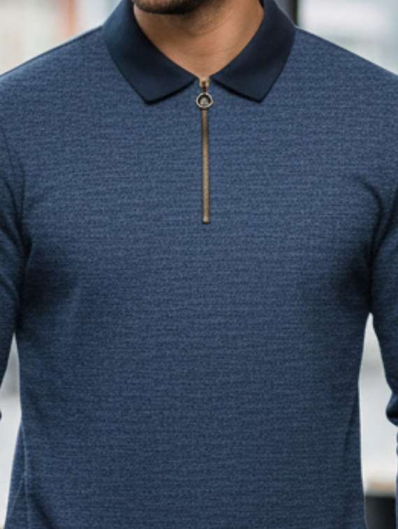 men textured long sleeve regular fit t-shirt - 22240652 -  Standard Image - 4