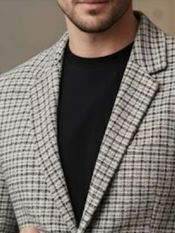 men checkered long sleeve winter coat - 22240655 -  Standard Image - 4