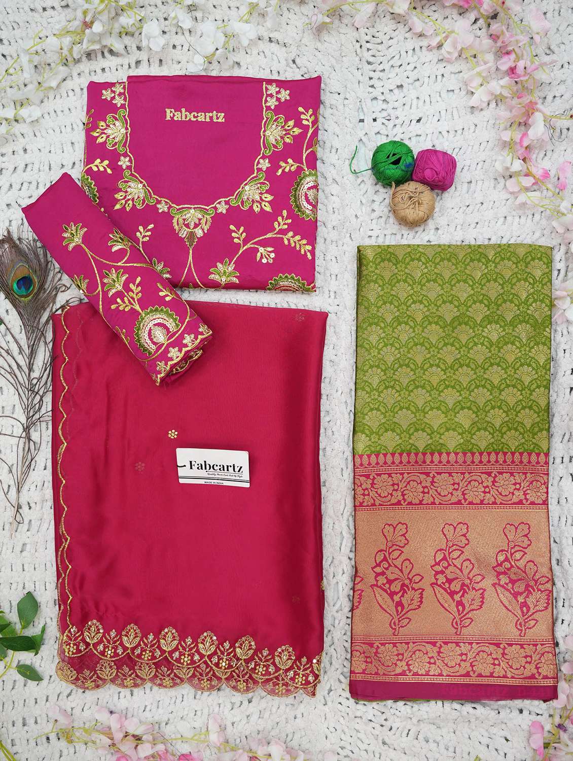 women self design south indian style unstitched lehenga choli - 22240677 -  Standard Image - 1