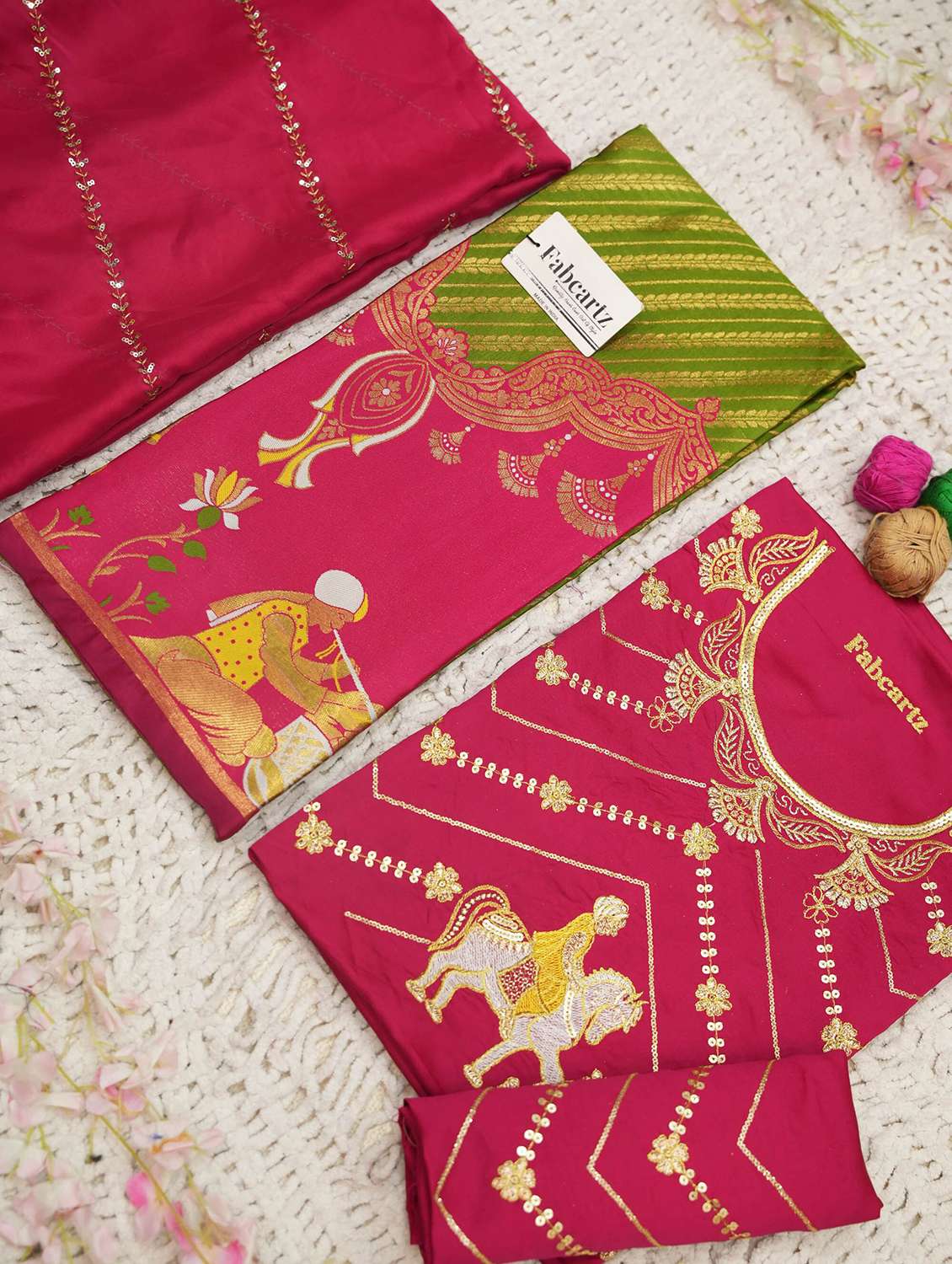 women self design south indian style unstitched lehenga choli - 22240683 -  Standard Image - 1