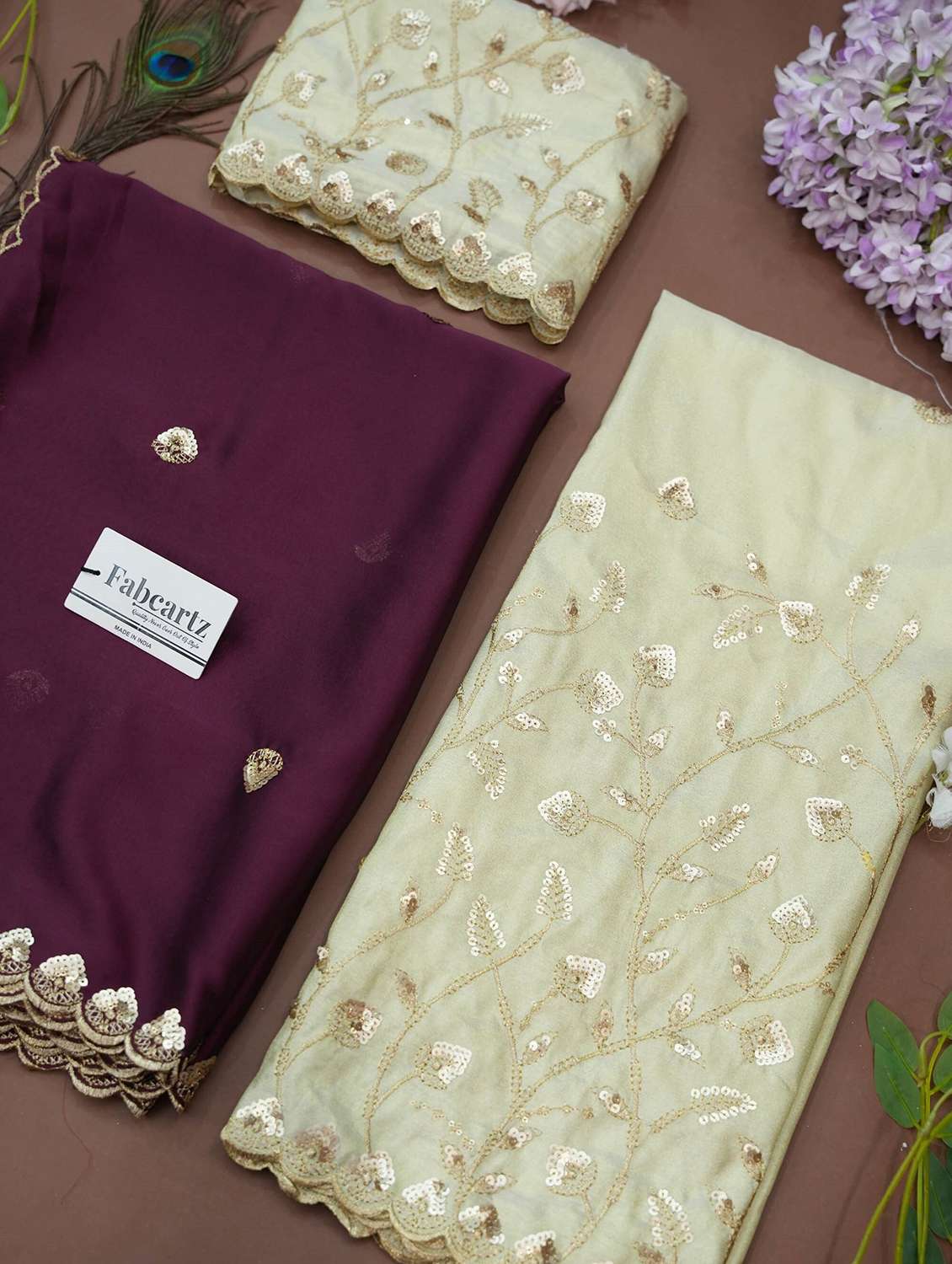 women solid with work unstitched lehenga choli - 22240691 -  Standard Image - 4