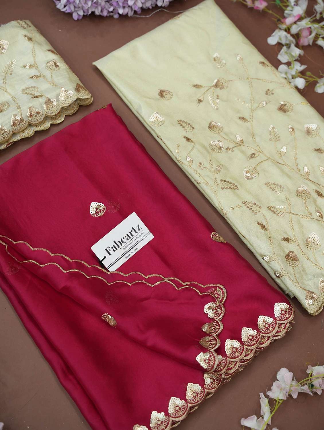 women solid with work unstitched lehenga choli - 22240693 -  Standard Image - 4