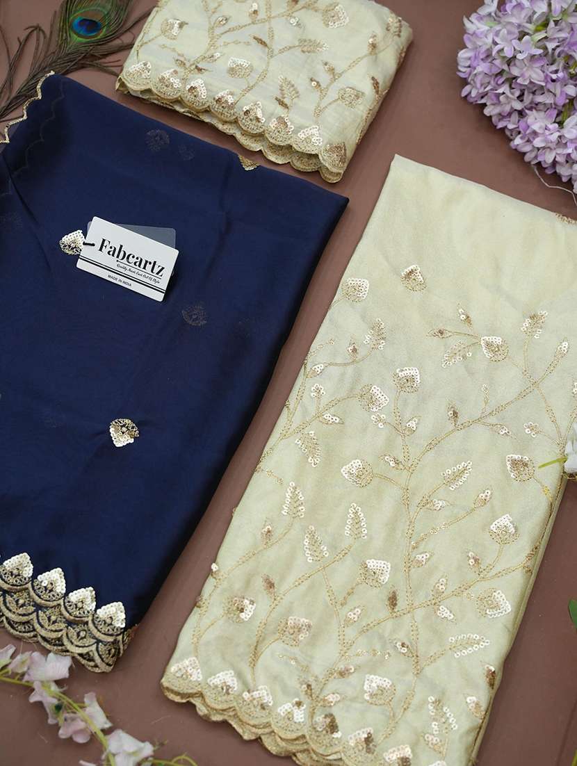 women solid with work unstitched lehenga choli - 22240694 -  Standard Image - 4