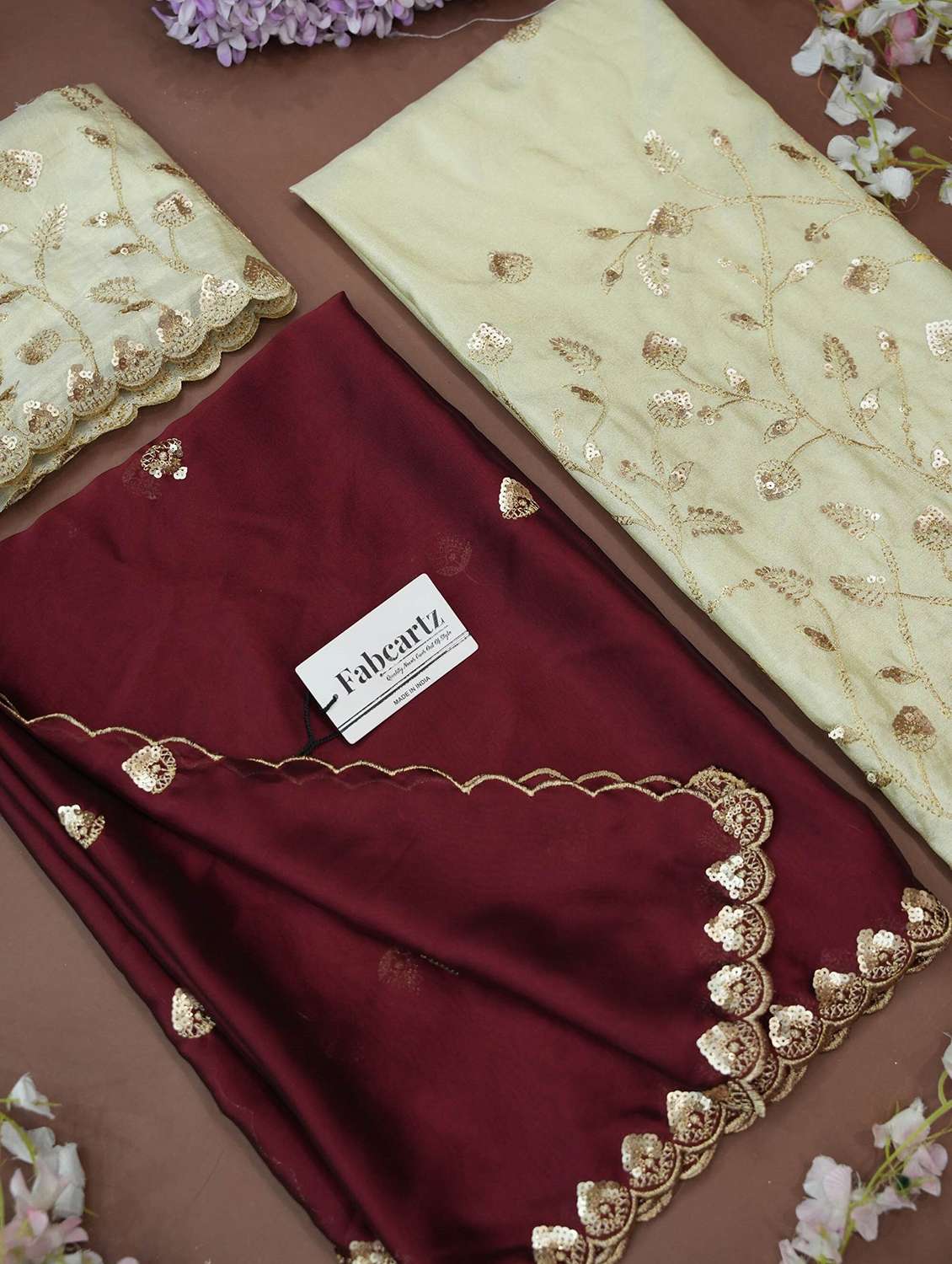 women solid with work unstitched lehenga choli - 22240695 -  Standard Image - 4