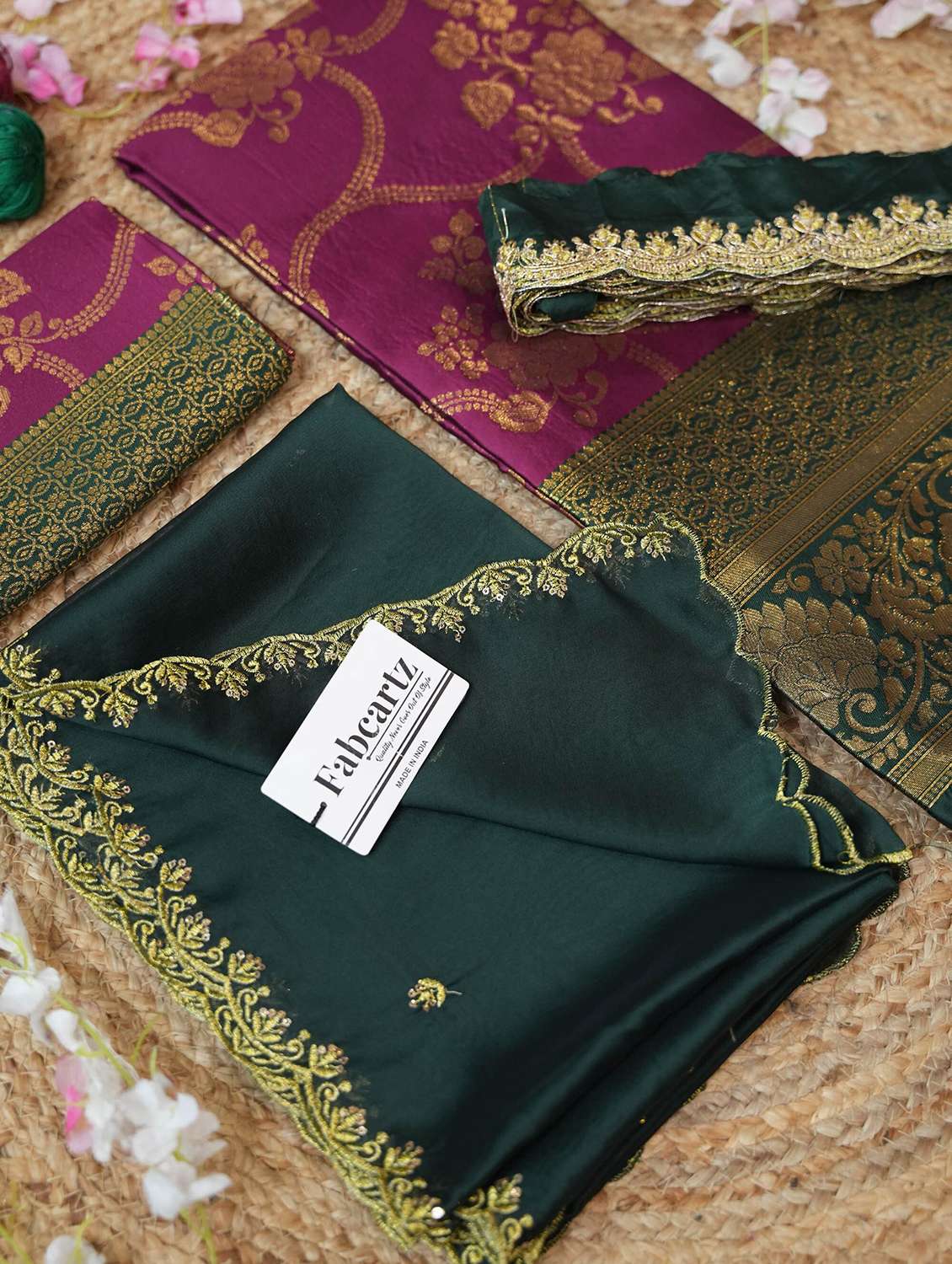 women self design south indian style unstitched lehenga choli - 22240709 -  Standard Image - 1